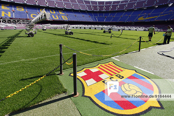 Camp Nou Stadion  Wappen des FC Barcelona  Barcelona  Katalonien  Spanien