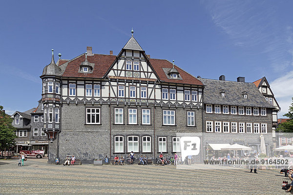 Half-timbered house  market square  Goslar  Harz region  Lower Saxony  Germany
