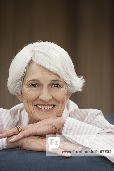 Senior Caucasian woman smiling