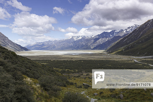New Zealand  view to Mount Cook National Park
