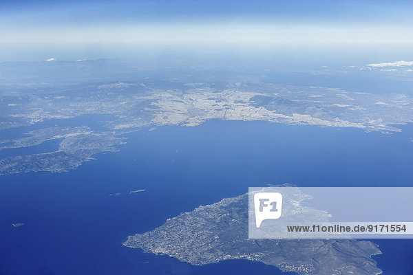 Griechenland  Athen und Ägina  Luftaufnahme