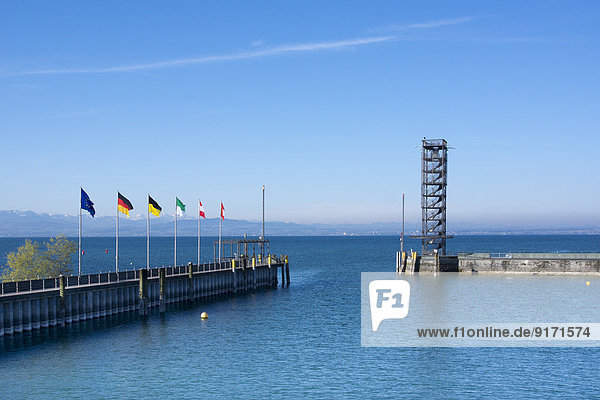 Germany  Baden-Wuerttemberg  Friedrichshafen  viewing tower at port entrance