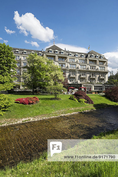 Germany  Baden-Wuerttemberg  Baden-Baden  River Oos and Luxury hotel Brenners Park-Hotel