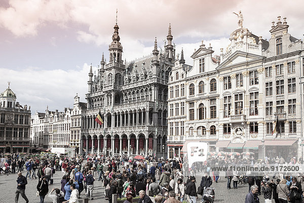 Belgien  Brüssel  Blick auf Maison du Roi  Stadtmuseum und Zunfthäuser am Grand Place  Grote Markt