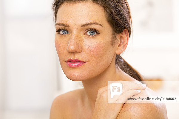 Caucasian woman smiling