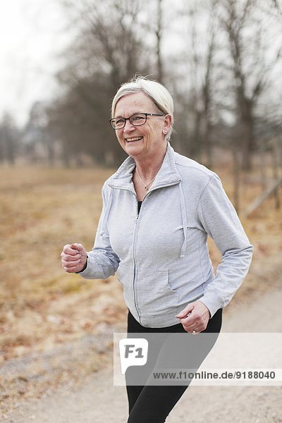 Senior woman jogging