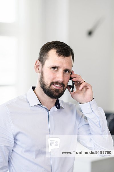 Mid adult businessman talking via phone