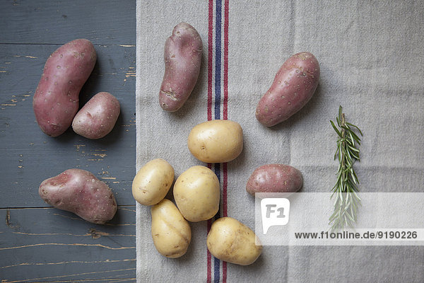 Directly above shot of potatoes on table