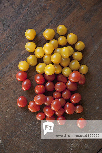 Directly above shot of tomatoes on table