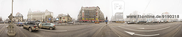 Blick auf Stadtstraße und Gebäude  Bukarest  Rumänien