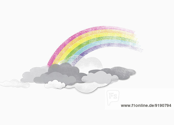 Illustratives Bild des Regenbogens in Wolken