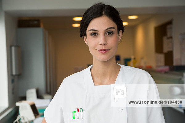 Portrait of a female nurse in hospital
