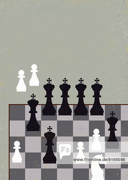 Unfaires Schachspiel mit vielen Königen