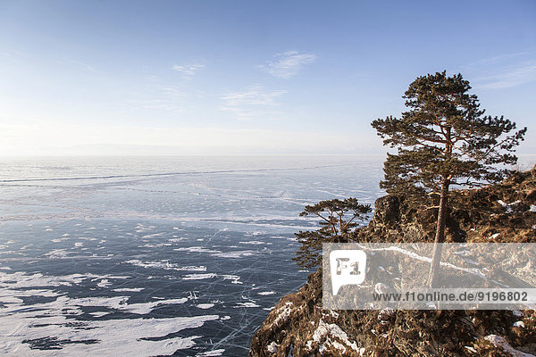 Lake Baikal in winter  western shore  Lake Baikal Region  Siberia  Russia