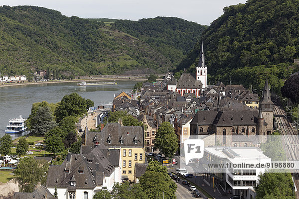 Ortsansicht St. Goar am Rhein  Unesco-Welterbe Oberes Mittelrheintal  Rheinland-Pfalz  Deutschland