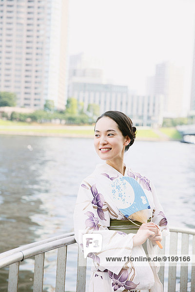 Young Japanese woman in a traditional kimono