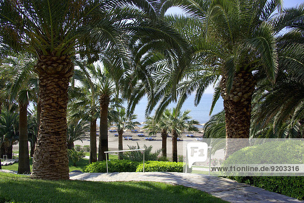 Hotel with view to beach  Mediterranean Sea  Southwestern Turkey