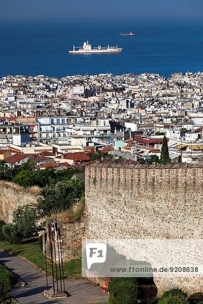 Morgen Stadt Großstadt Ansicht Erhöhte Ansicht Aufsicht heben Thessaloniki antik Griechenland