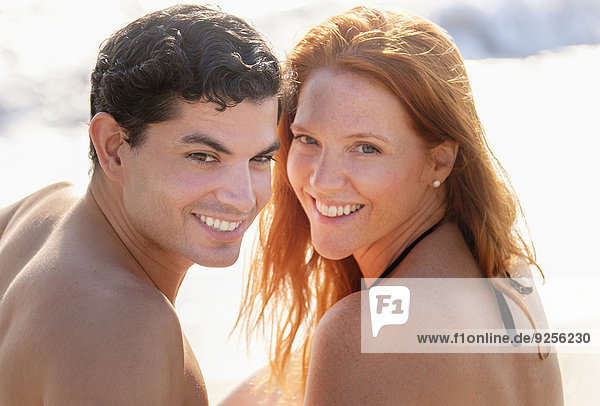 Portrait of couple on beach