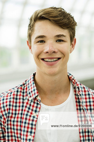Portrait of smiling teenage boy