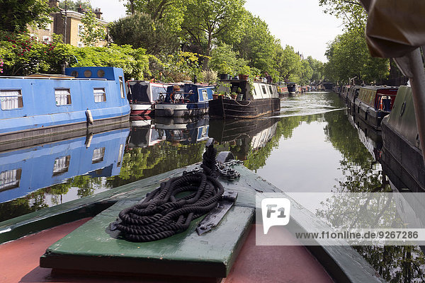 UK  London  Little Venice  view to houseboats at Regent's Canal