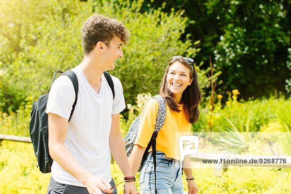 Couple walking in the park