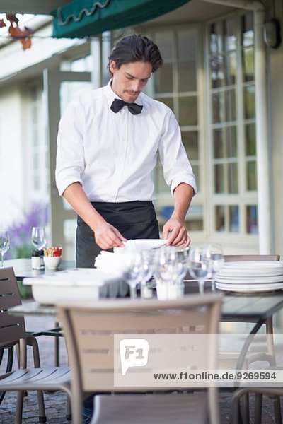 Kellnerservietten im Terrassenrestaurant