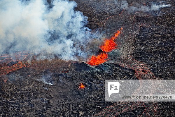 Volcano Bardarbunga  view on eruption at lava field Holuhraun at Sept 2nd 2014  Iceland