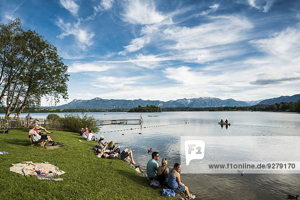 Staffelsee Lake near Uffing  Upper Bavaria  Bavaria  Germany