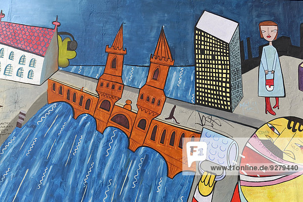 Wandgemälde  East Side Gallery  Mauergalerie  Berlin  Deutschland