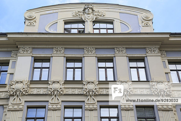 Wohnhaus Kunst Fassade Hausfassade Riga Hauptstadt 2 Lettland