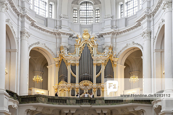 Church organ by Gottfried Silbermann in the Catholic Hofkirche  Dresden  Saxony  Germany