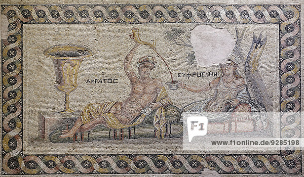 Mosaik  Akratos und Euphrosyne  Zeugma-Mosaik-Museum oder Zeugma Mozaik Müzesi  Gaziantep  Südostanatolien  Anatolien  Türkei