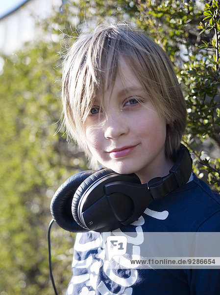 Portrait of boy with headphones