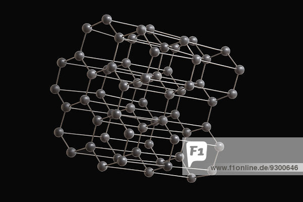 Molekülstruktur vor schwarzem Hintergrund