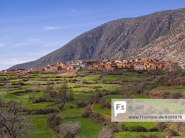 Ziegelstein Dorf Marokko Schlamm