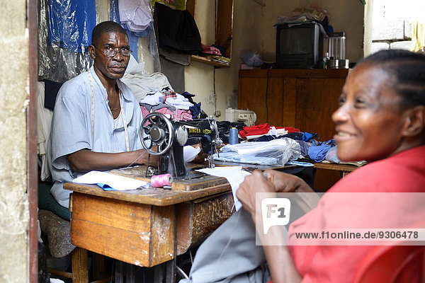 Tailor and dressmaker  Fort National slum  Port-au-Prince  Haiti