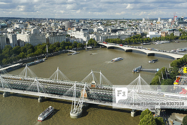 Ausblick über London vom London Eye  Riesenrad  London  England  Großbritannien
