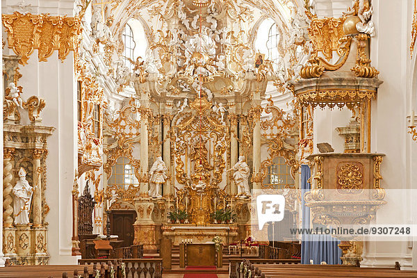 Innenraum  Alte Kapelle oder Kollegiatstift Unserer Lieben Frau zur alten Kapelle  Regensburg  Bayern  Deutschland