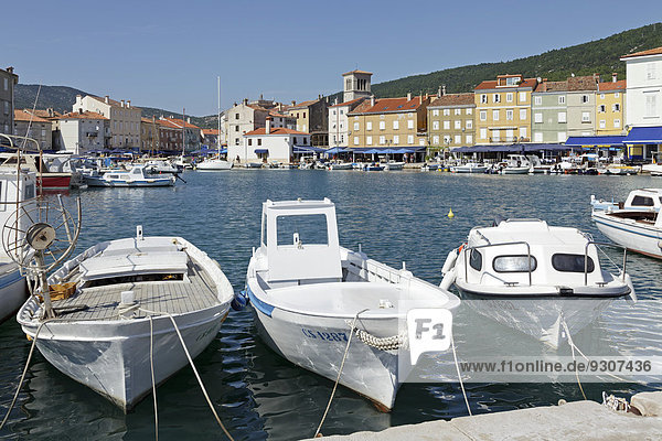 Boats in the harbour  Cres Town  Island of Cres  Kvarner Gulf  Croatia