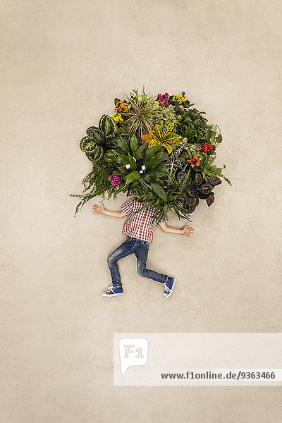 Boy with plants as head