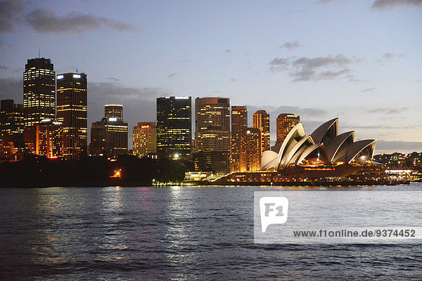 Skyline Skylines Wohnhaus Nacht Australien Oper Sydney
