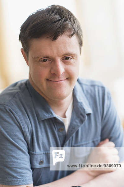 Portrait of man with down syndrome