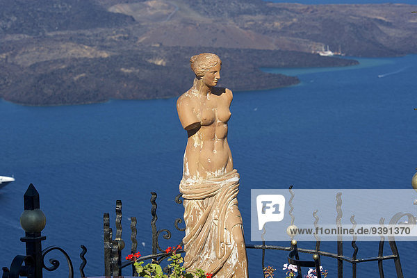 Außenaufnahme Europa Tag Skulptur niemand Kultur Statue Figur Insel Griechenland Santorin Kykladen Fira griechisch Mittelmeer Thira
