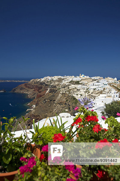 Außenaufnahme Europa Tag niemand Stadt Insel Ansicht Griechenland Santorin Kykladen griechisch Mittelmeer Oia Ia