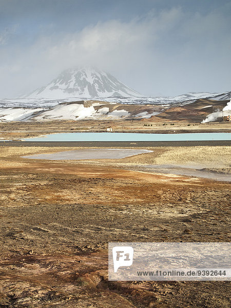 Europa Winter Wärme Dunst Wasserdampf Kraftwerk Heiße Quelle Myvatn Island