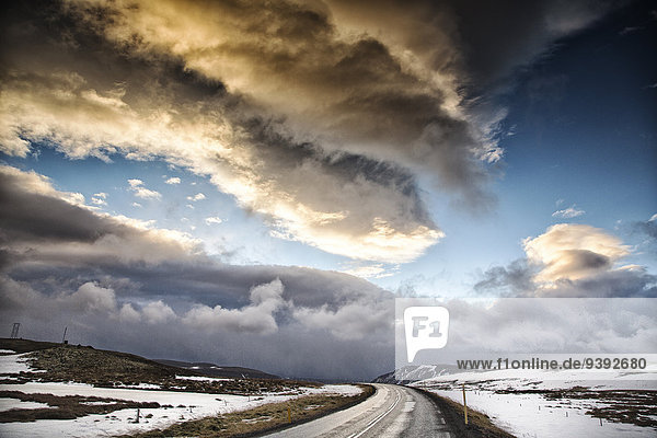 Europa, Winter, Abend, Straße, Herbst, Island, Stimmung, Schnee