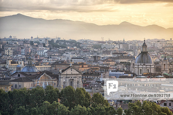 Rom Hauptstadt Europa Dunst Ansicht sehen Italien Morgenstimmung