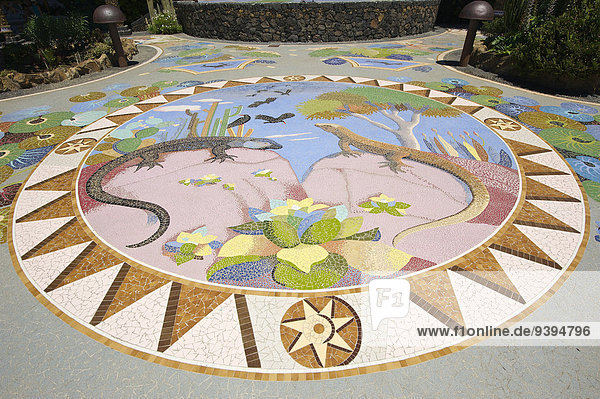 Außenaufnahme Europa Tag niemand Kunst Kanaren Kanarische Inseln Handwerk La Palma Mosaik Spanien