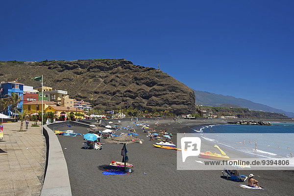 Außenaufnahme Europa Mensch Tag Menschen Strand Küste Meer Atlantischer Ozean Atlantik Kanaren Kanarische Inseln La Palma Spanien
